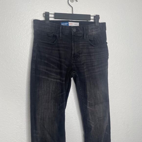 Old Navy Mens Jeans Size 29 Slim Stretch Black Denim Comfort Jeans 29x30 - Picture 9 of 15